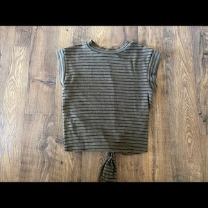 Green tee with tie back